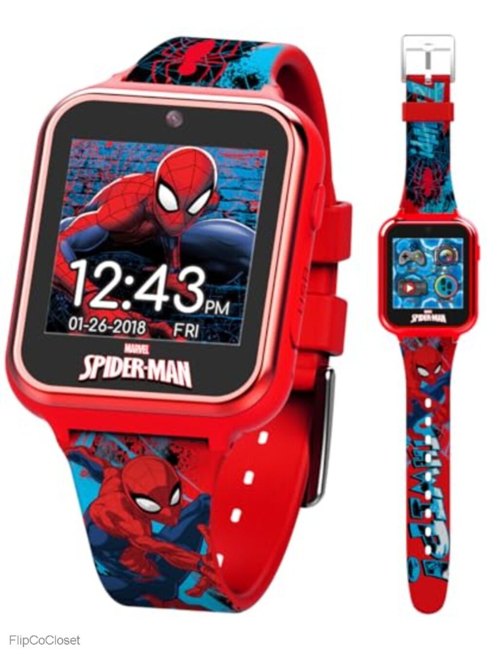 Spider-Man Kids Smart Watch with Selfie Cam, Games, Alarm, Pedometer